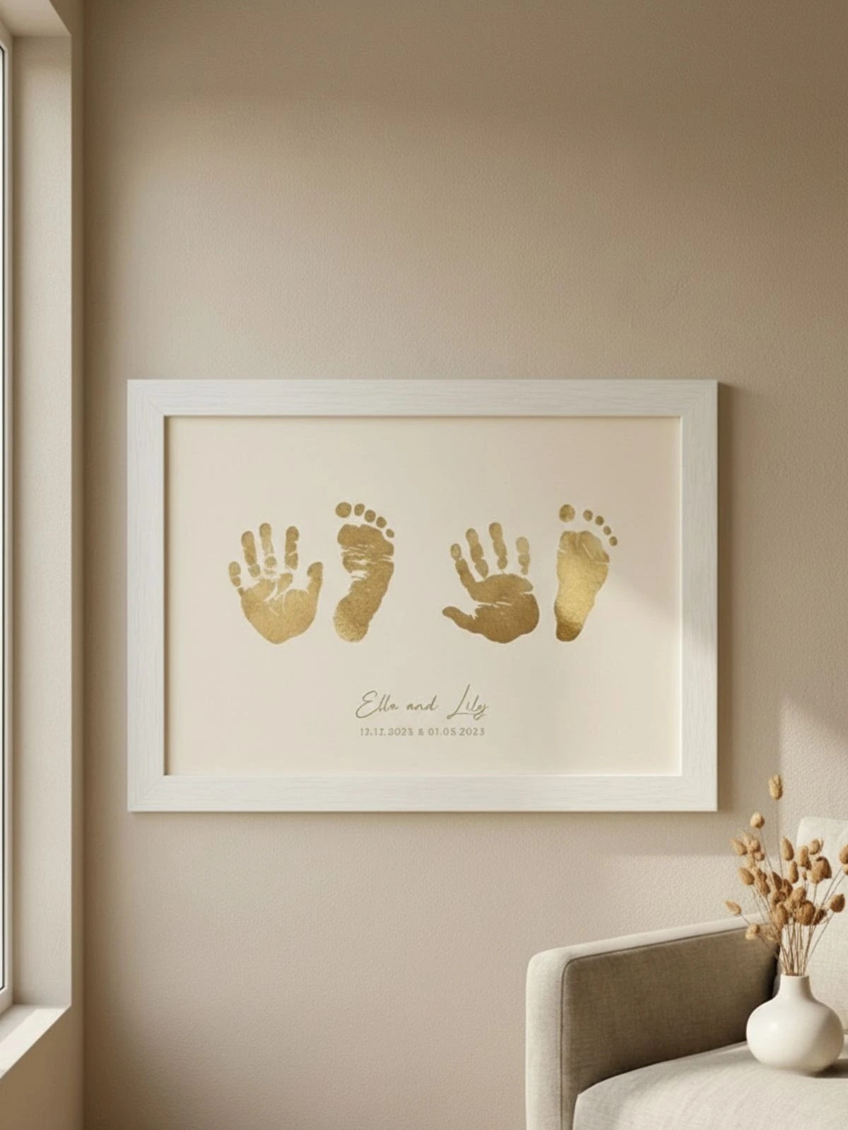 Personalised Siblings Hand & Footprint Foil Print