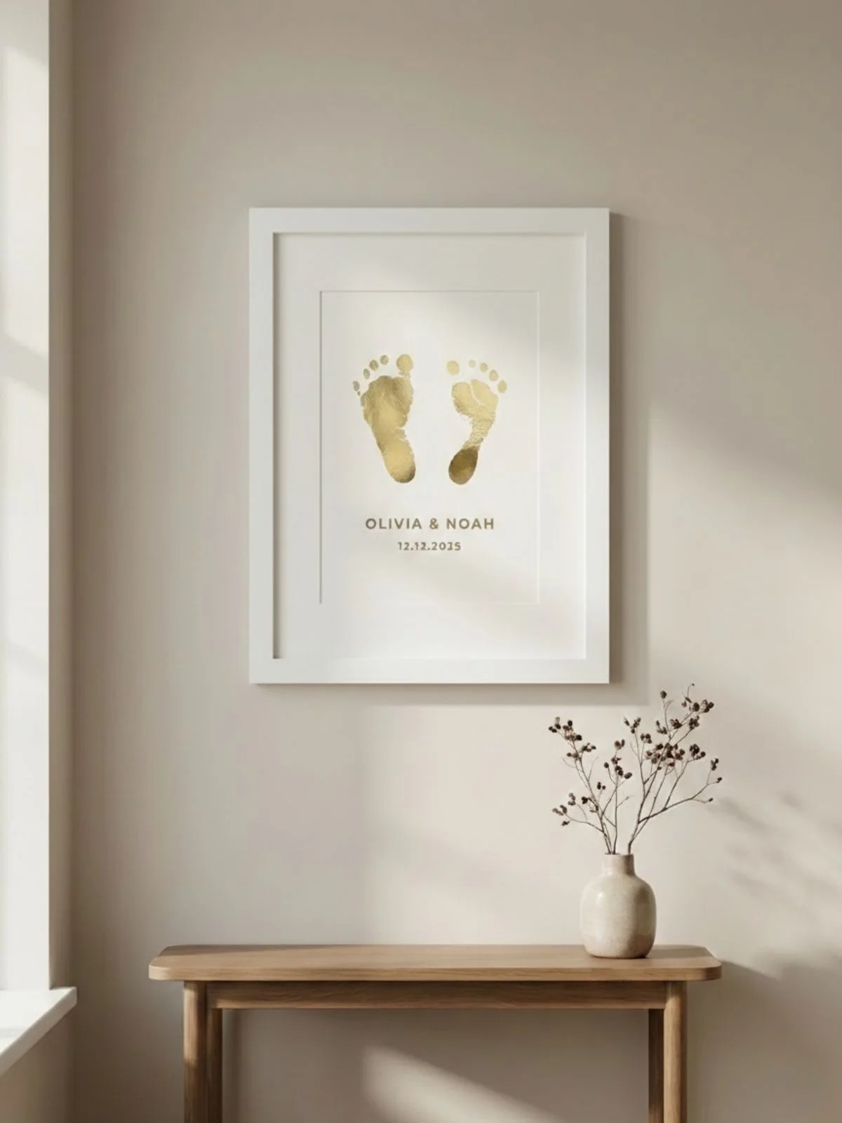 Twin Babies Footprint Frame
